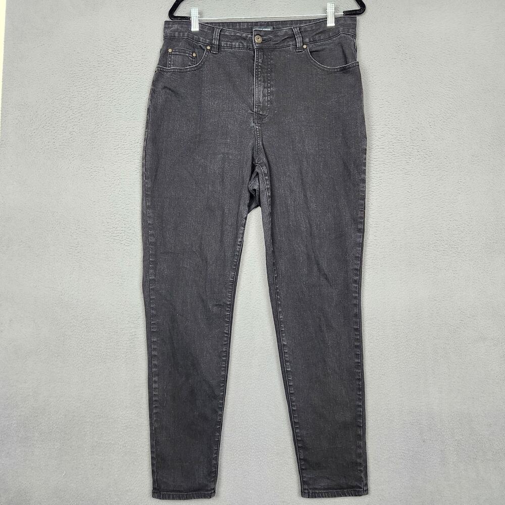 Universal Standard Jeans Womens 16 Black High Rise Skinny Stretch 35x31 Denim